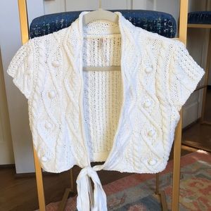 Free People Cream Cropped Sweater
